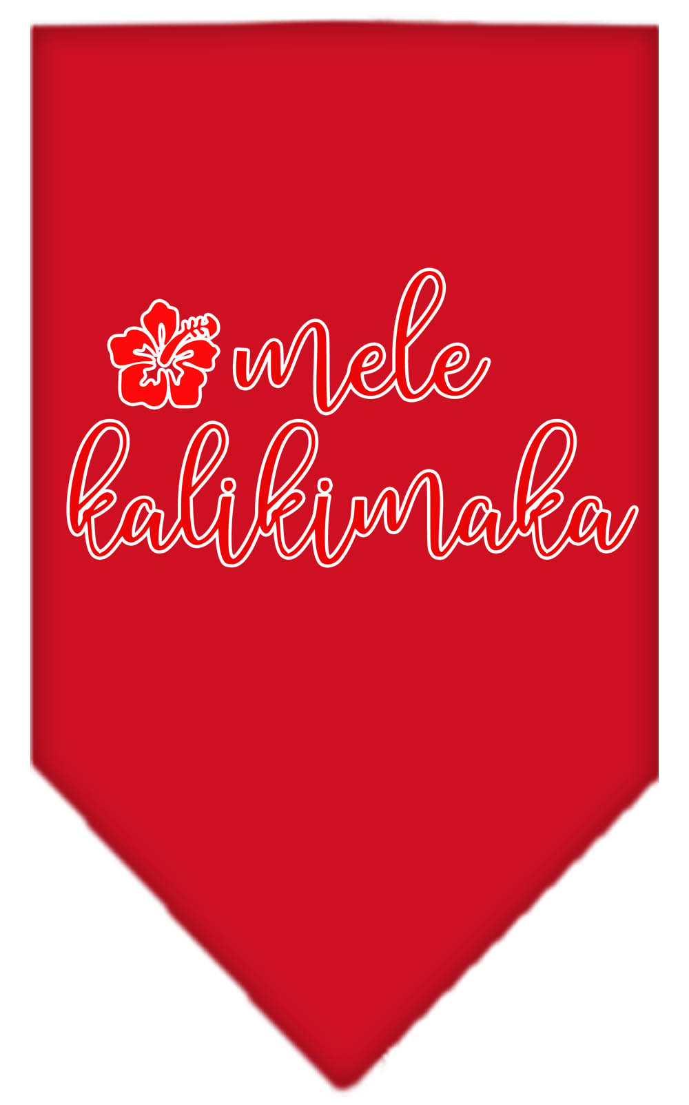 Mele Kalikimaka Screen Print Bandana Red Large